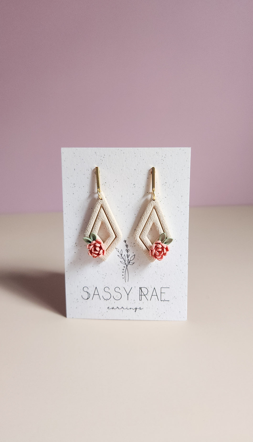 Diamond Floral Dangle